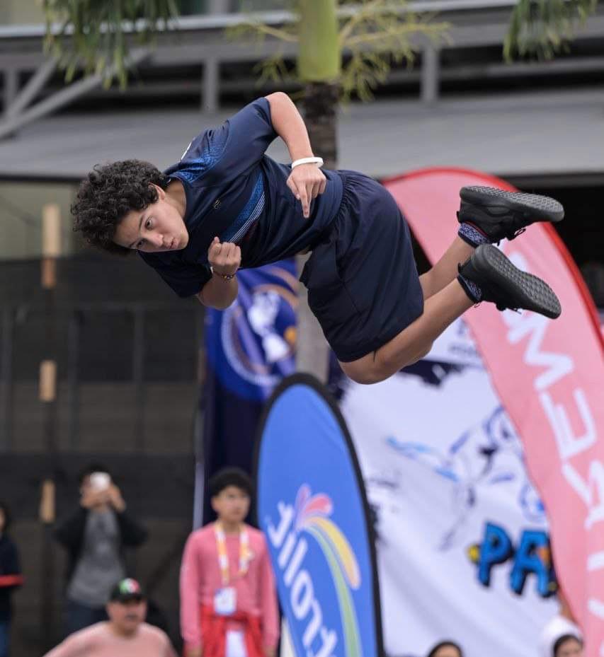 Camilo Bertheau Sánchez. Primera atleta en ganar una medalla de oro en categoría Ac4 Masculino, Segundo Abierto Panamericano de Parkour, Alajuela 2024.