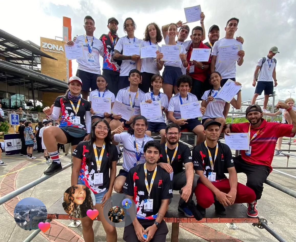 Todo el equipo de Costa Rica en el Segundo Abierto Panamericano de Parkour, Alajuela 2024.